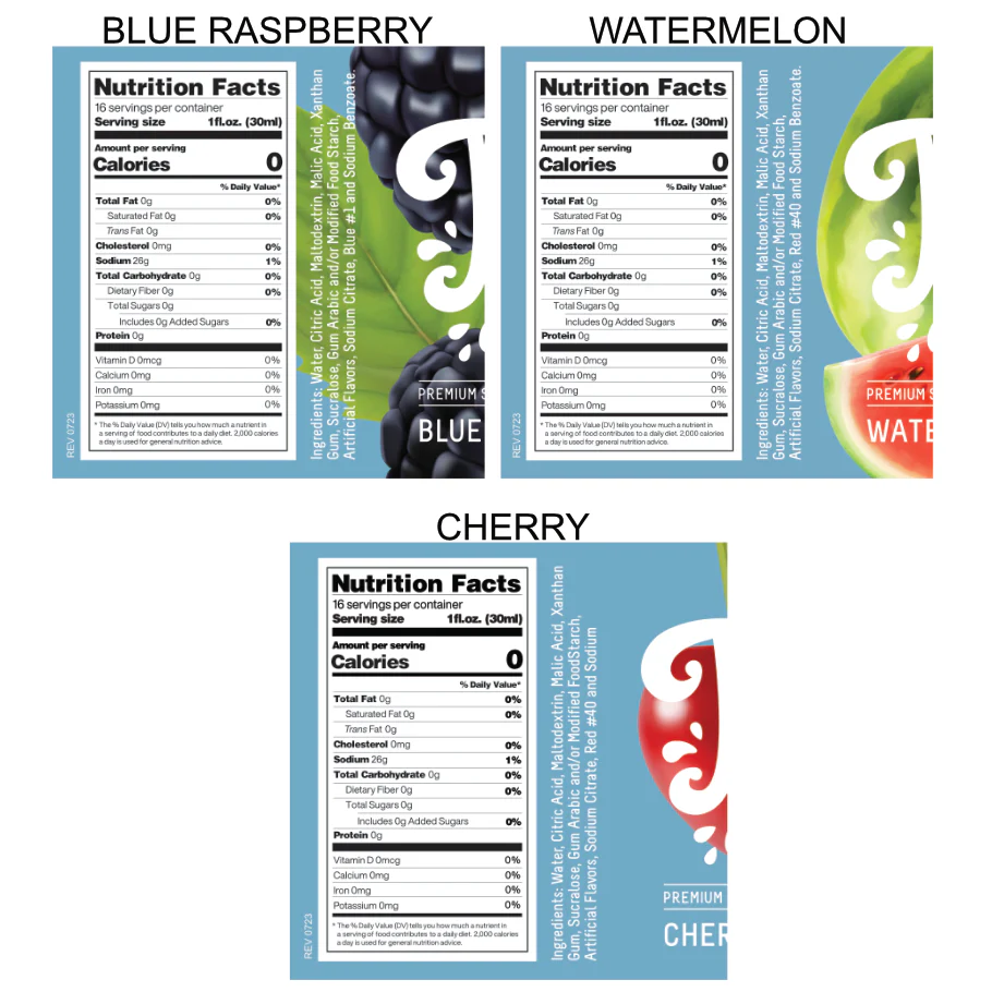3-Pack Time For Treats SUGAR FREE Syrup - Cherry, Blue Raspberry, Watermelon - Image 6