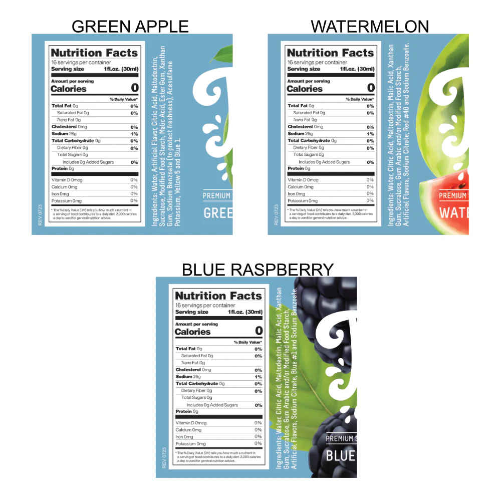 3-Pack Time For Treats SUGAR FREE Syrup - Green Apple, Watermelon, Blue Raspberry - Image 6