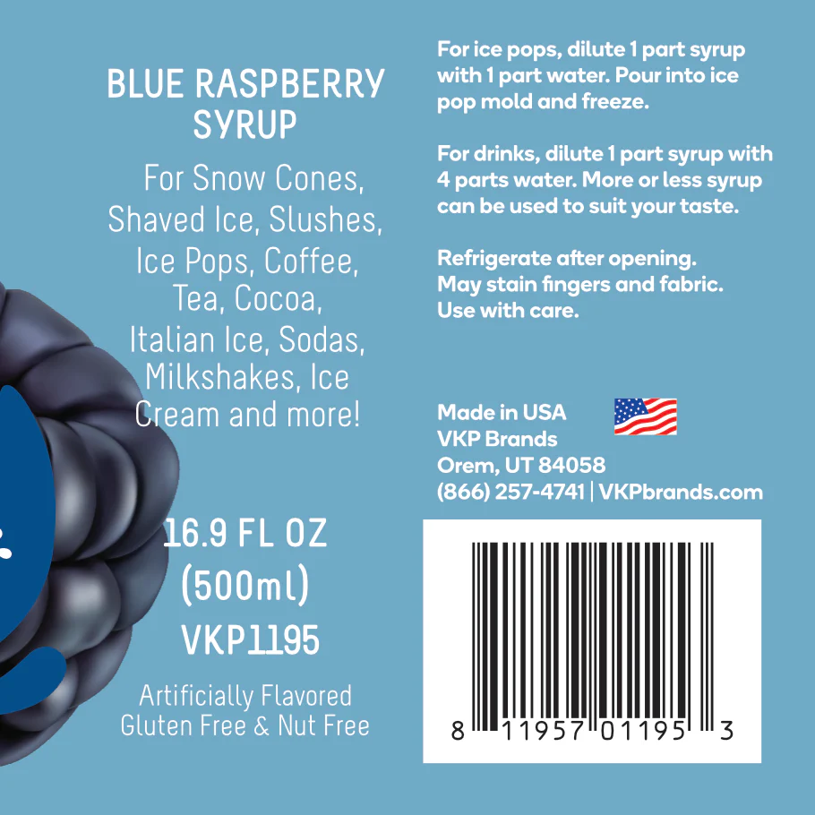 Time For Treats SUGAR FREE - Blue Raspberry Syrup - Image 5
